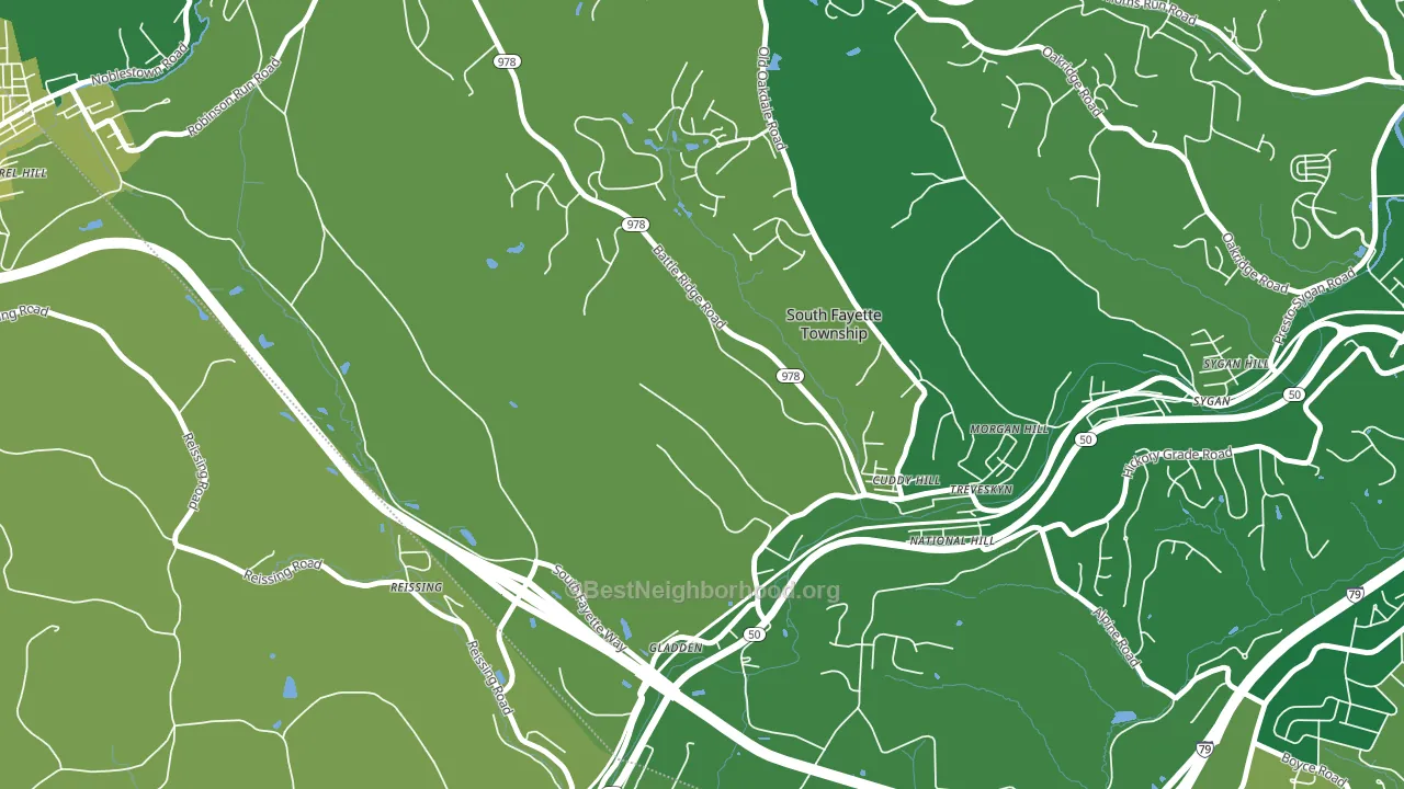 Cuddy, PA block-group voter-turnout map
