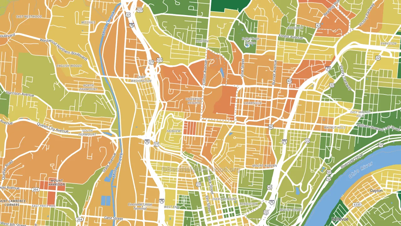 Cuf, Cincinnati, OH block-group voter-turnout map