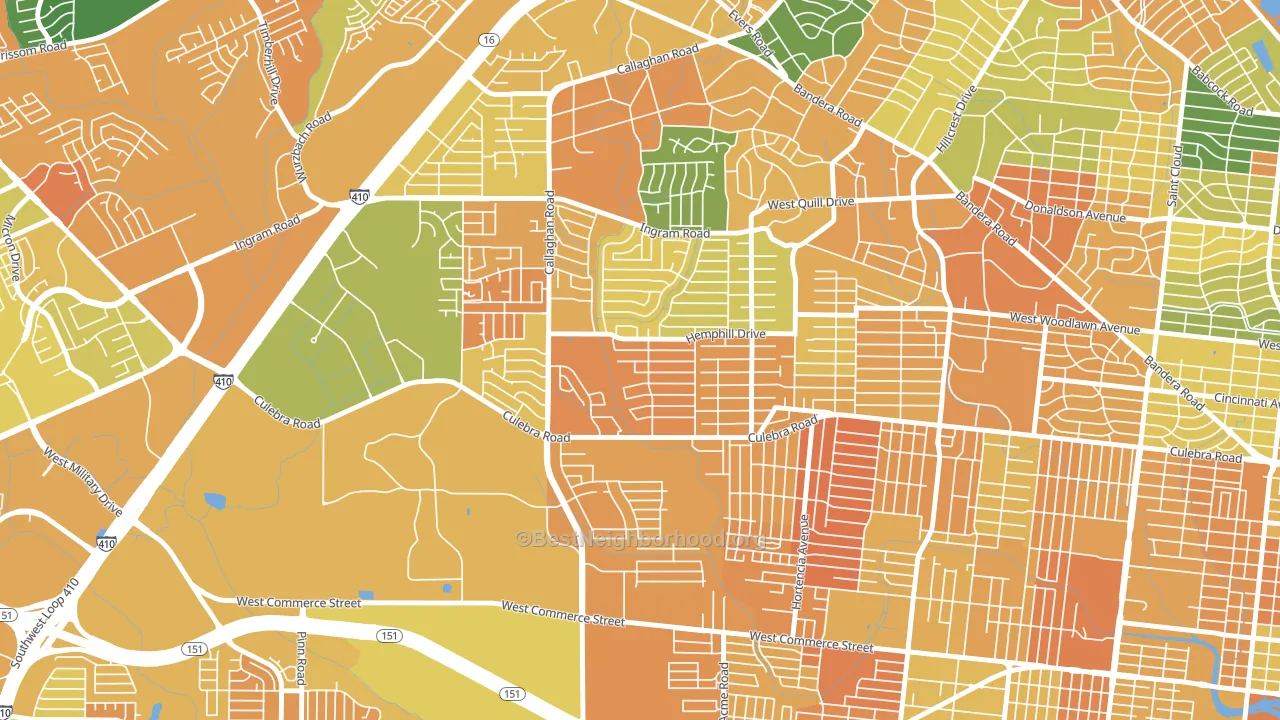 Culebra Park, San Antonio, TX block-group voter-turnout map