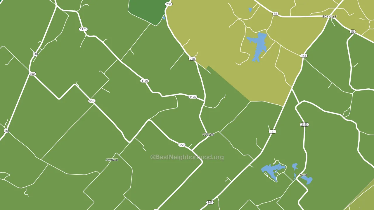 Cullen, KY block-group voter-turnout map
