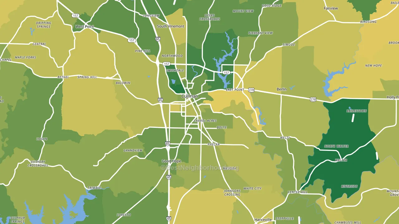 Cullman County, AL block-group voter-turnout map