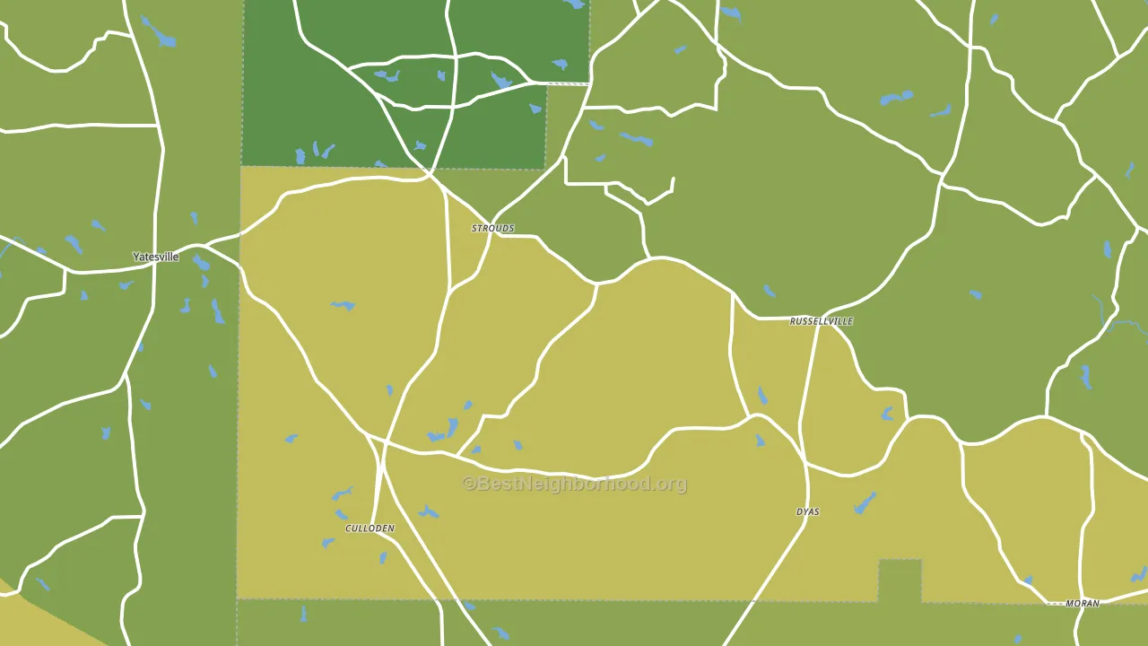 Culloden, GA block-group voter-turnout map