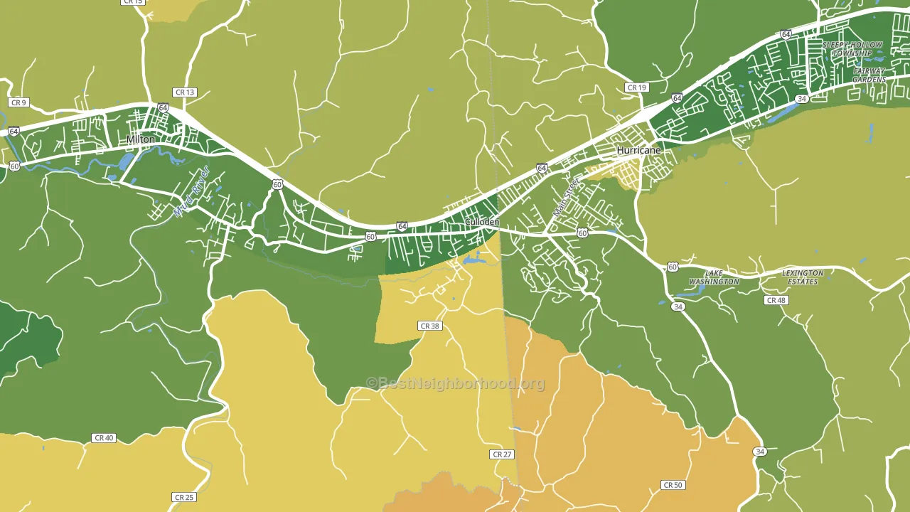 Culloden, WV block-group voter-turnout map