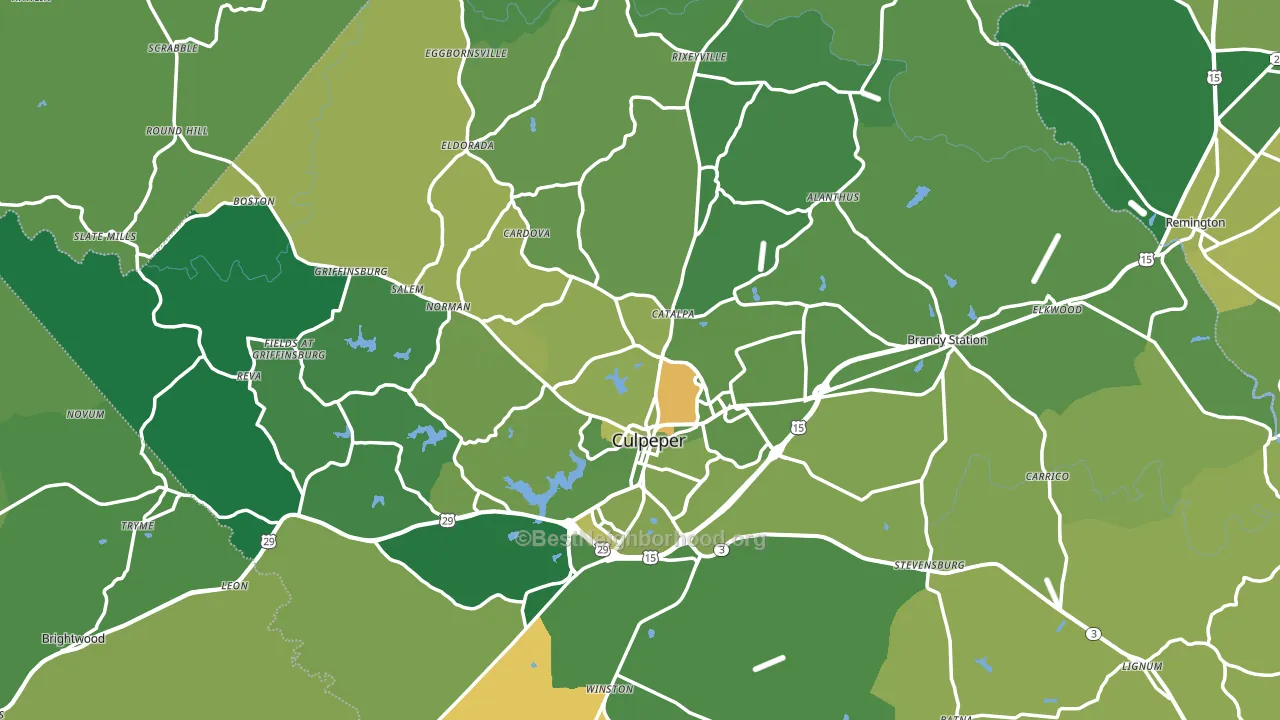 Culpeper County, VA block-group voter-turnout map