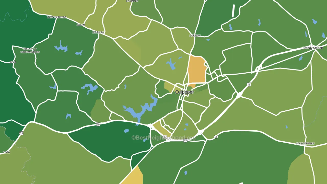 Culpeper, VA block-group voter-turnout map