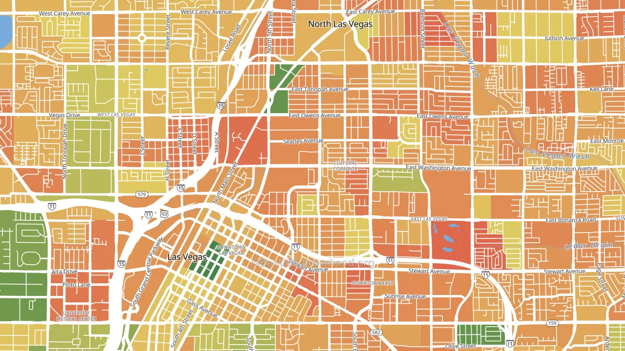 Cultural Corridor, Las Vegas, NV block-group voter-turnout map