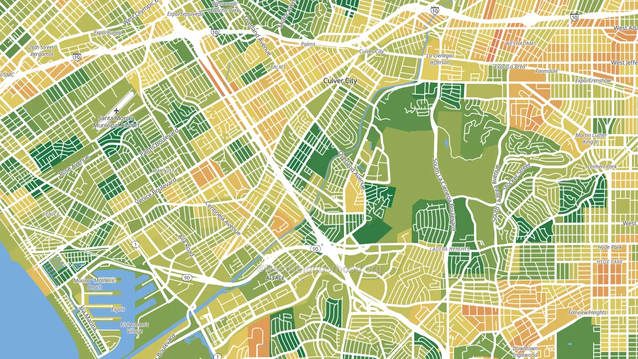 Culver City, CA block-group voter-turnout map