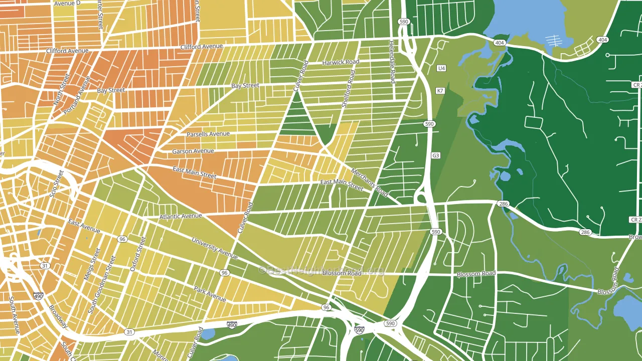 Culver-Winton, Rochester, NY block-group voter-turnout map
