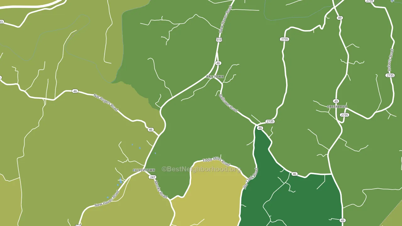 Culvertown, KY block-group voter-turnout map