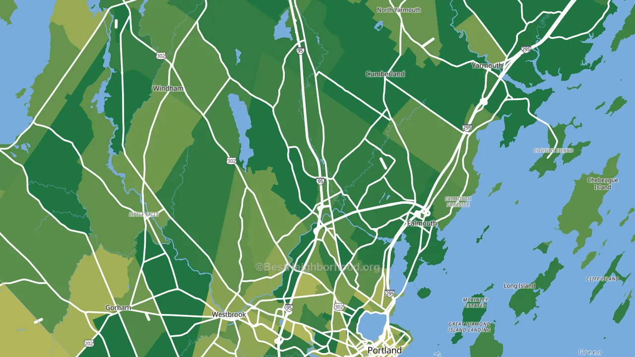 Cumberland County, ME block-group voter-turnout map