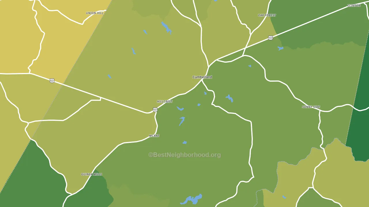 Cumberland County, VA block-group voter-turnout map