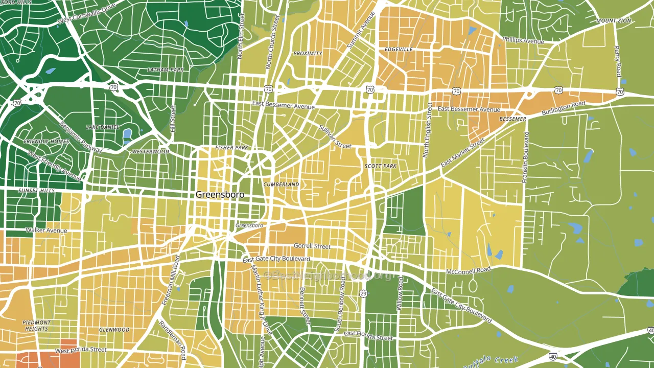 Cumberland, Greensboro, NC block-group voter-turnout map