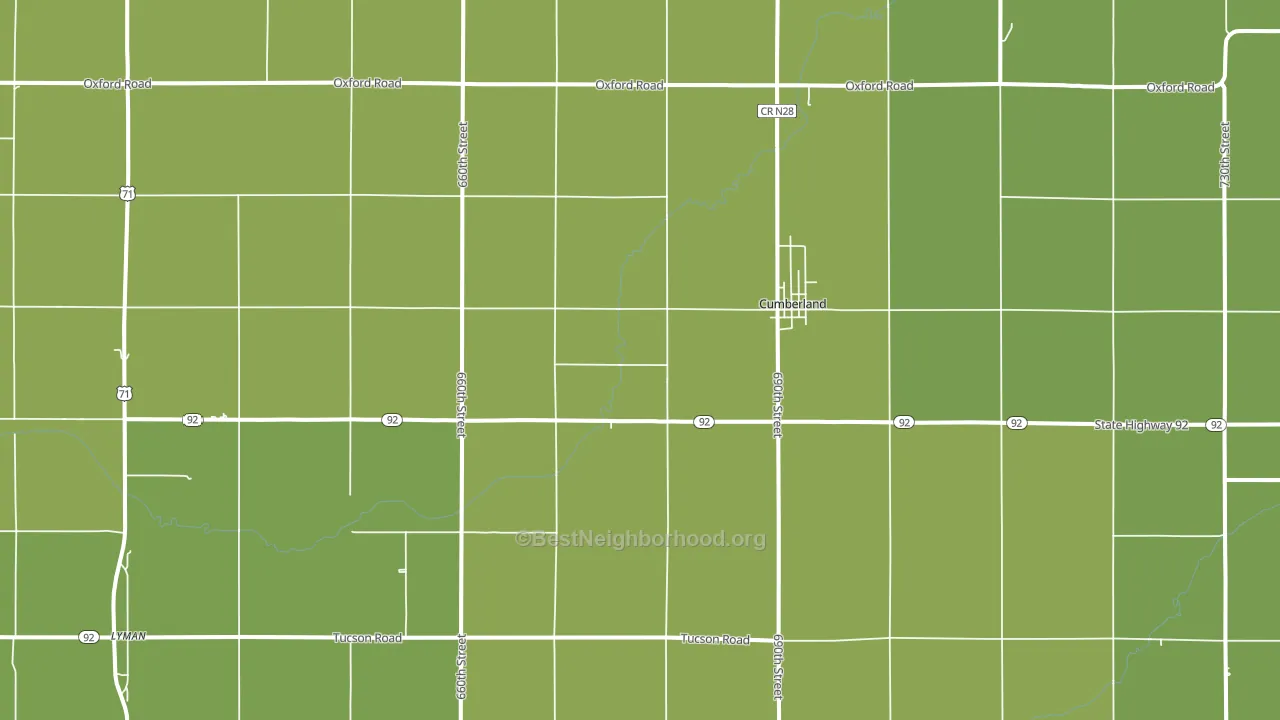 Cumberland, IA block-group voter-turnout map