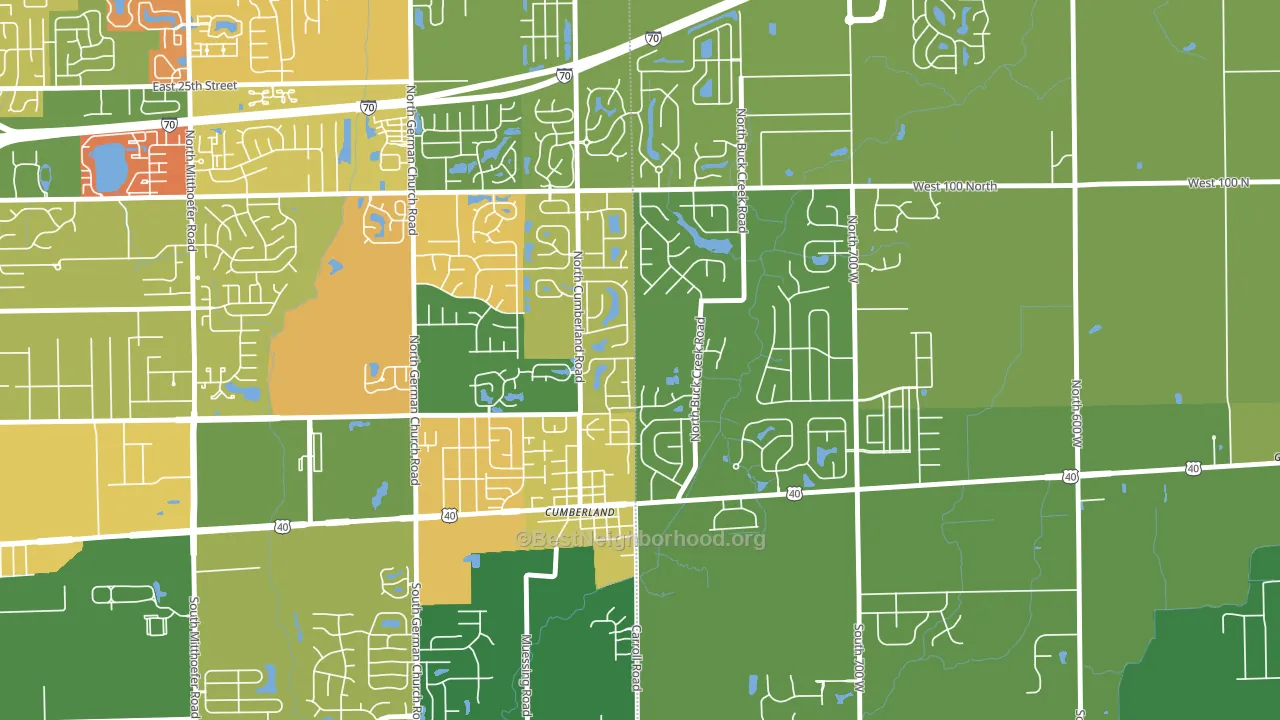 Cumberland, IN block-group voter-turnout map