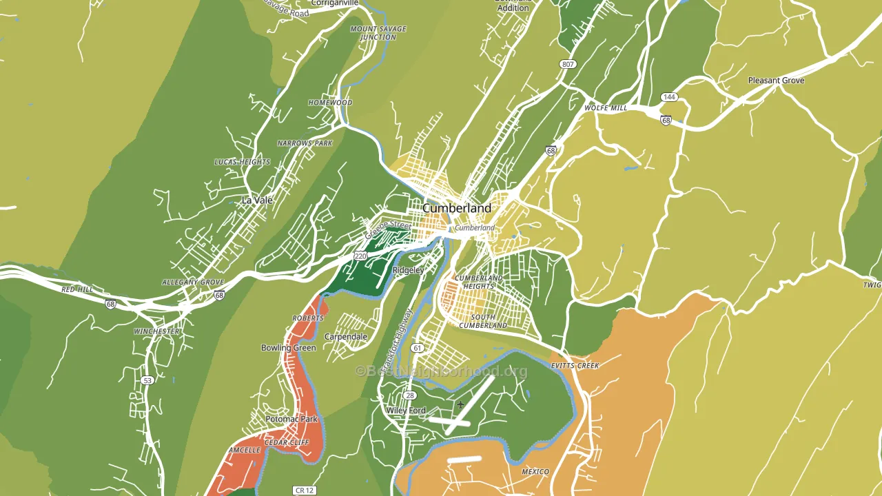 Cumberland, MD block-group voter-turnout map