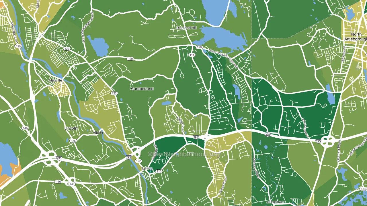 Cumberland, RI block-group voter-turnout map
