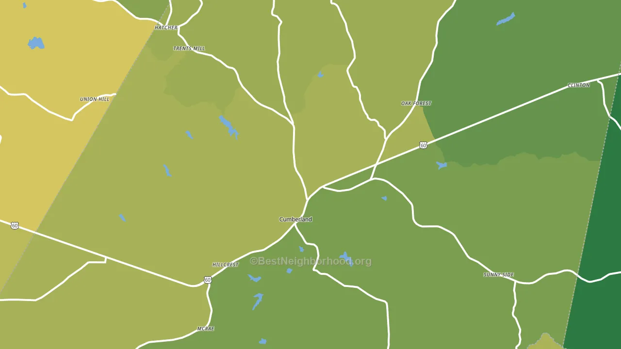 Cumberland, VA block-group voter-turnout map