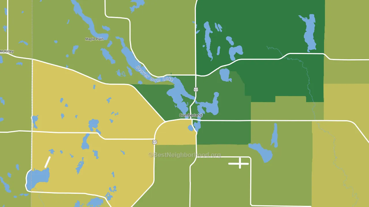 Cumberland, WI block-group voter-turnout map