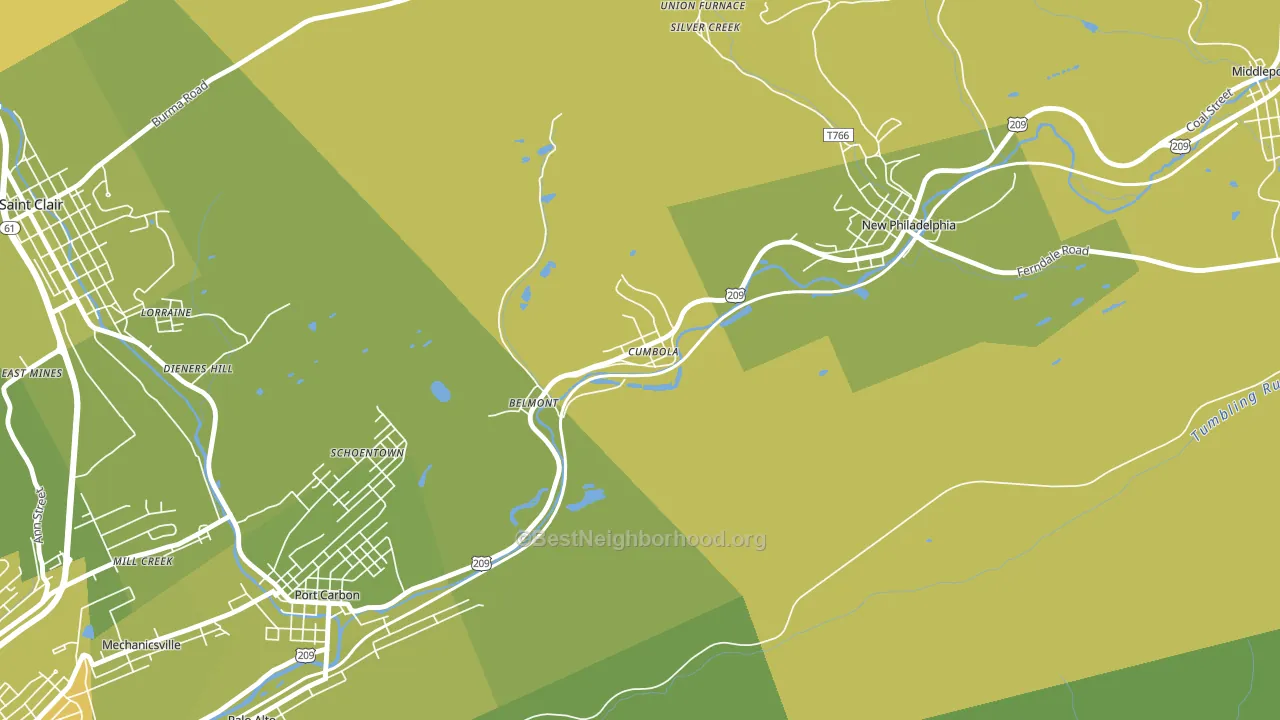 Cumbola, PA block-group voter-turnout map