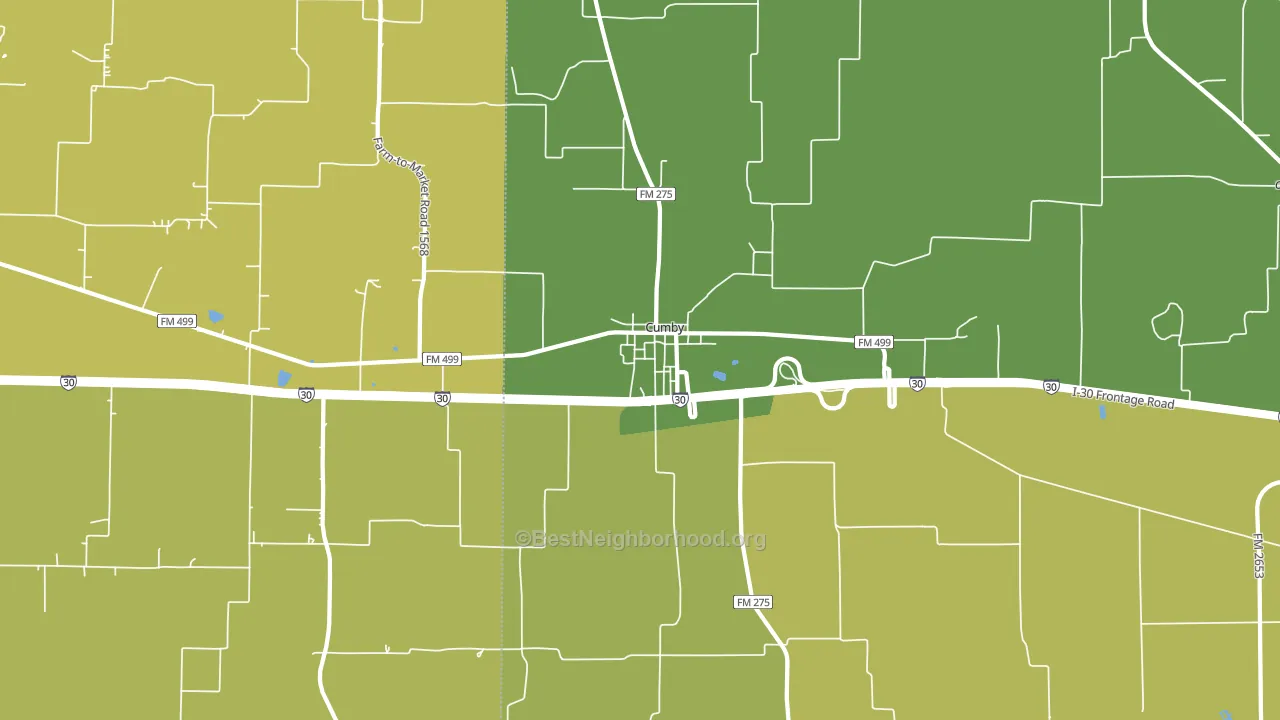 Cumby, TX block-group voter-turnout map