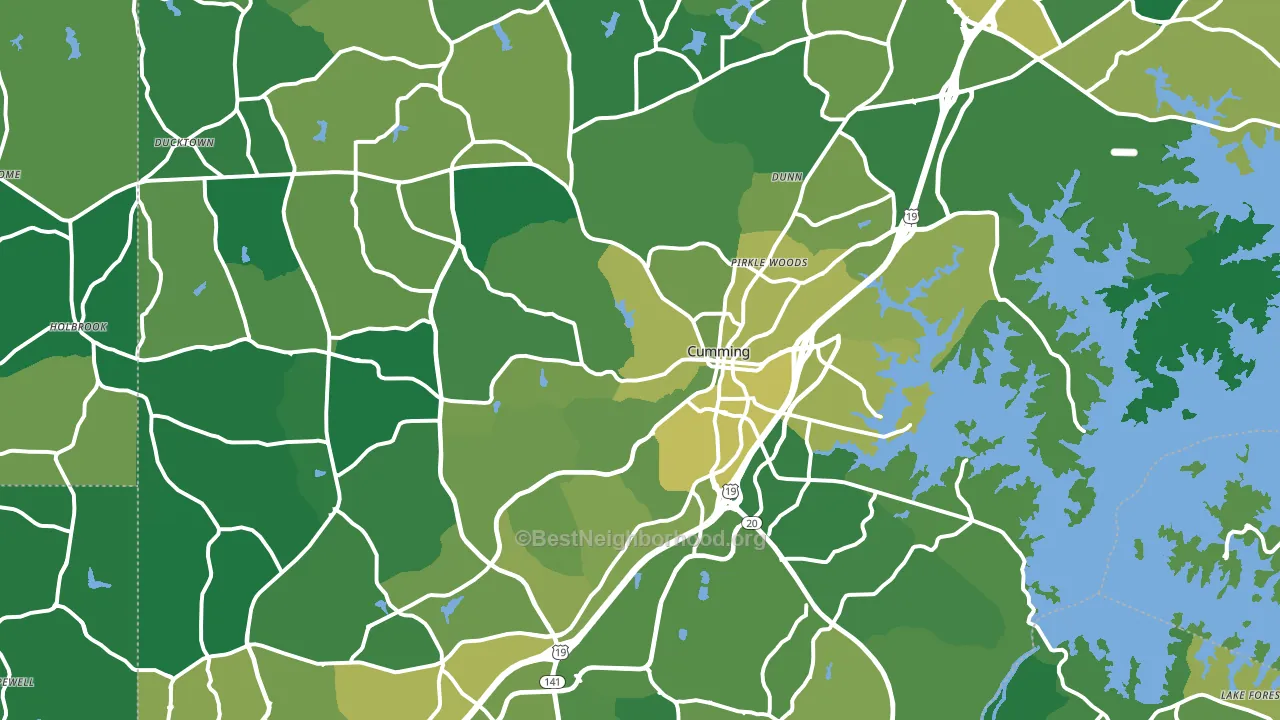 Cumming, GA block-group voter-turnout map