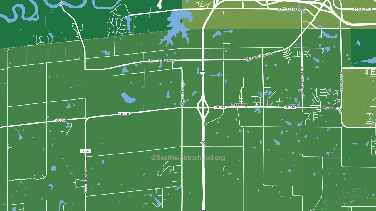 Cumming, IA block-group voter-turnout map