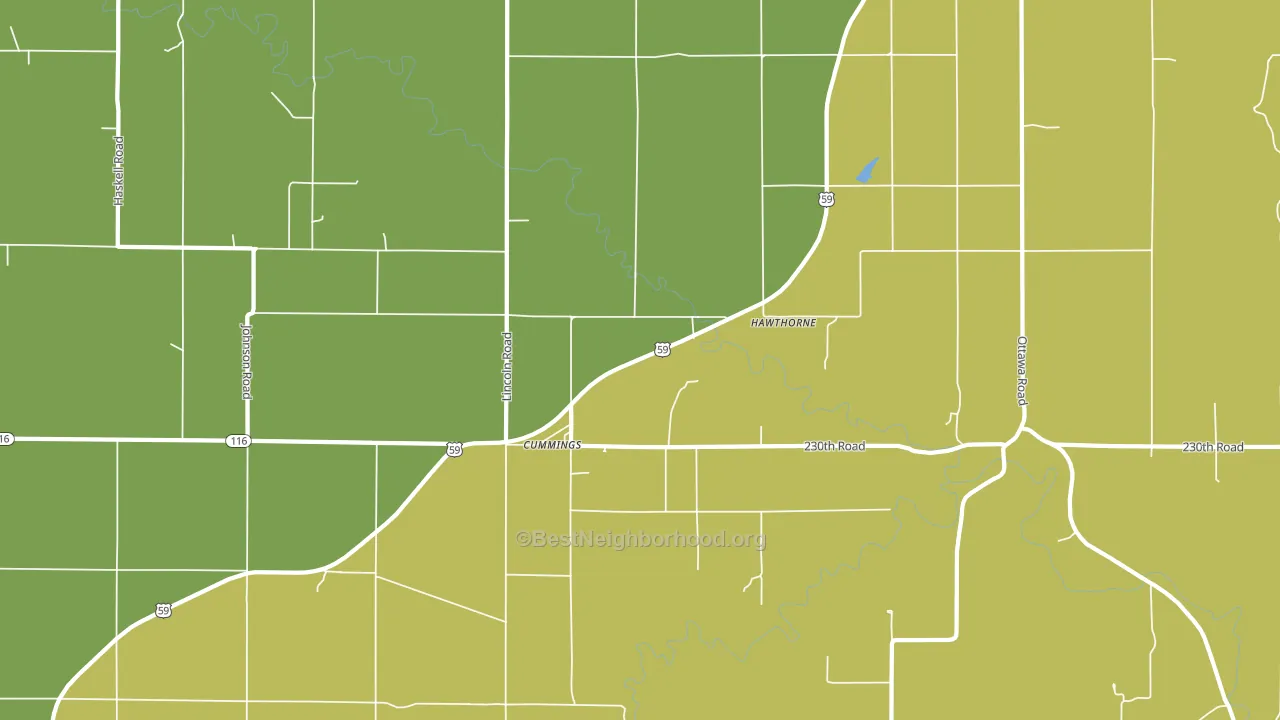 Cummings, KS block-group voter-turnout map