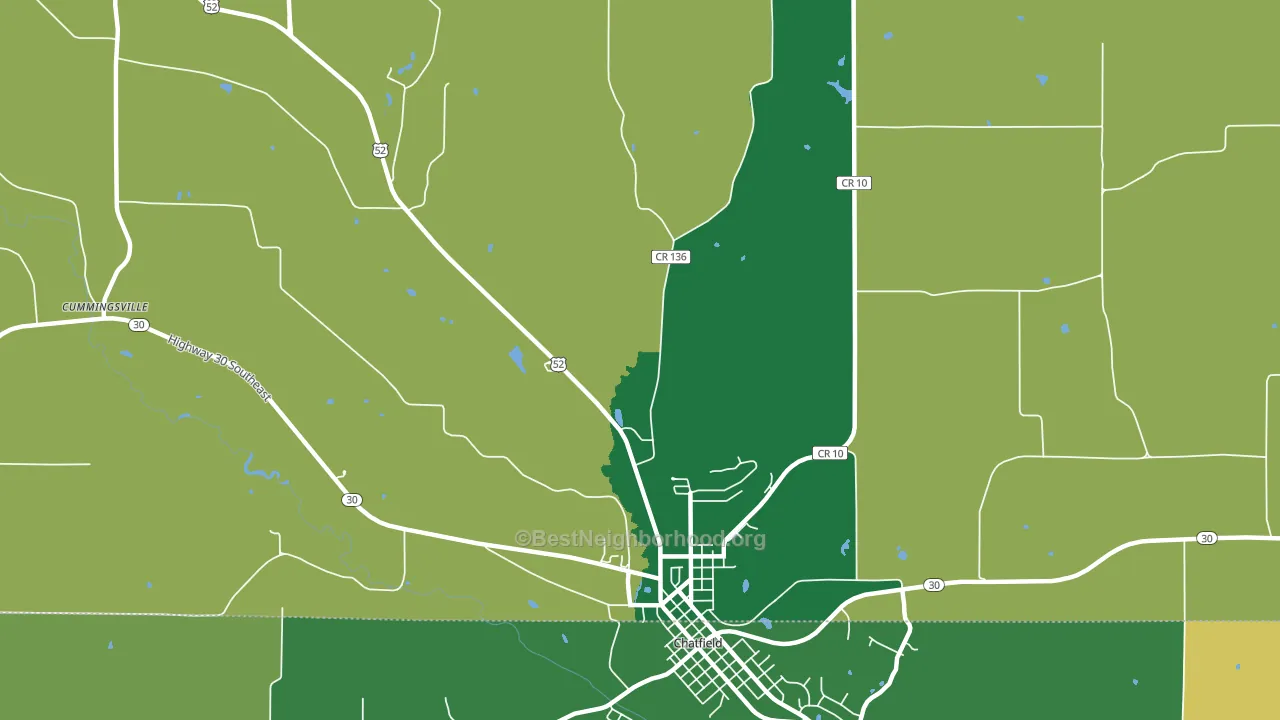 Cummingsville, MN block-group voter-turnout map