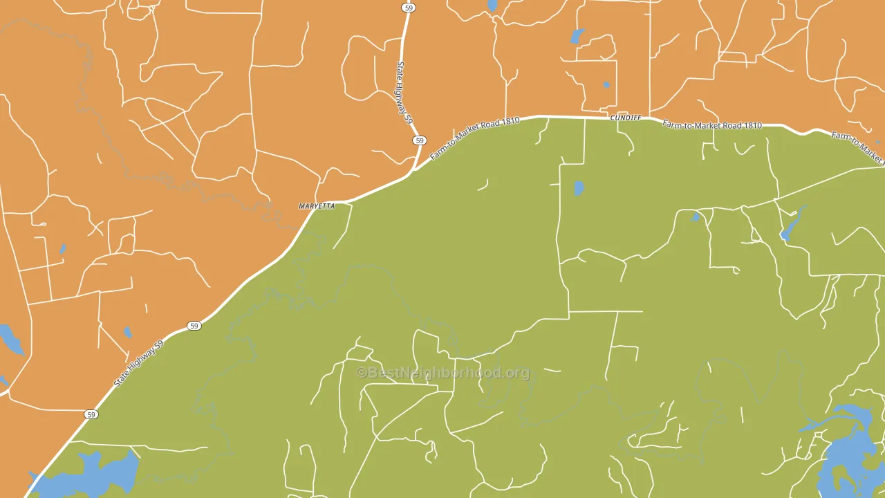 Cundiff, TX block-group voter-turnout map