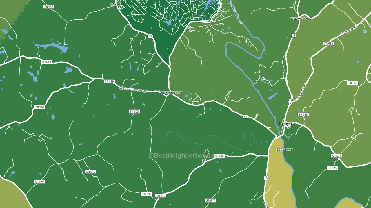 Cunningham, VA block-group voter-turnout map