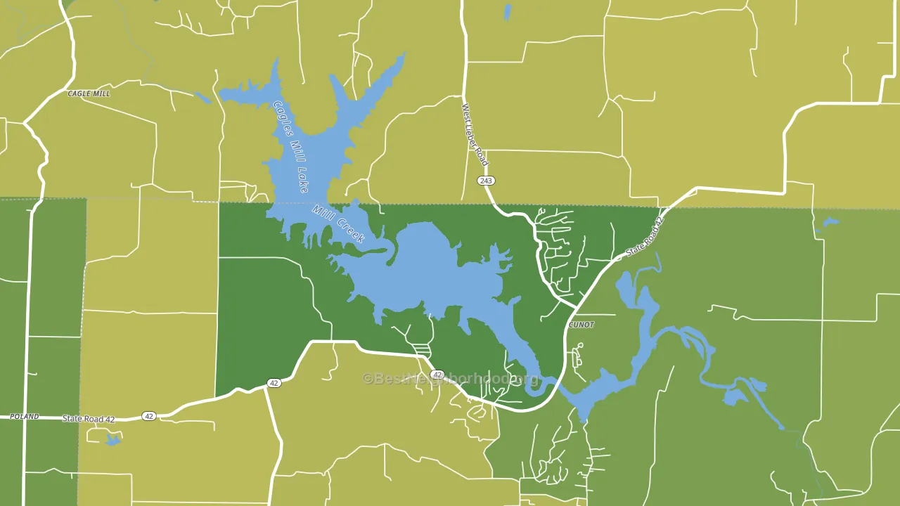 Cunot, IN block-group voter-turnout map
