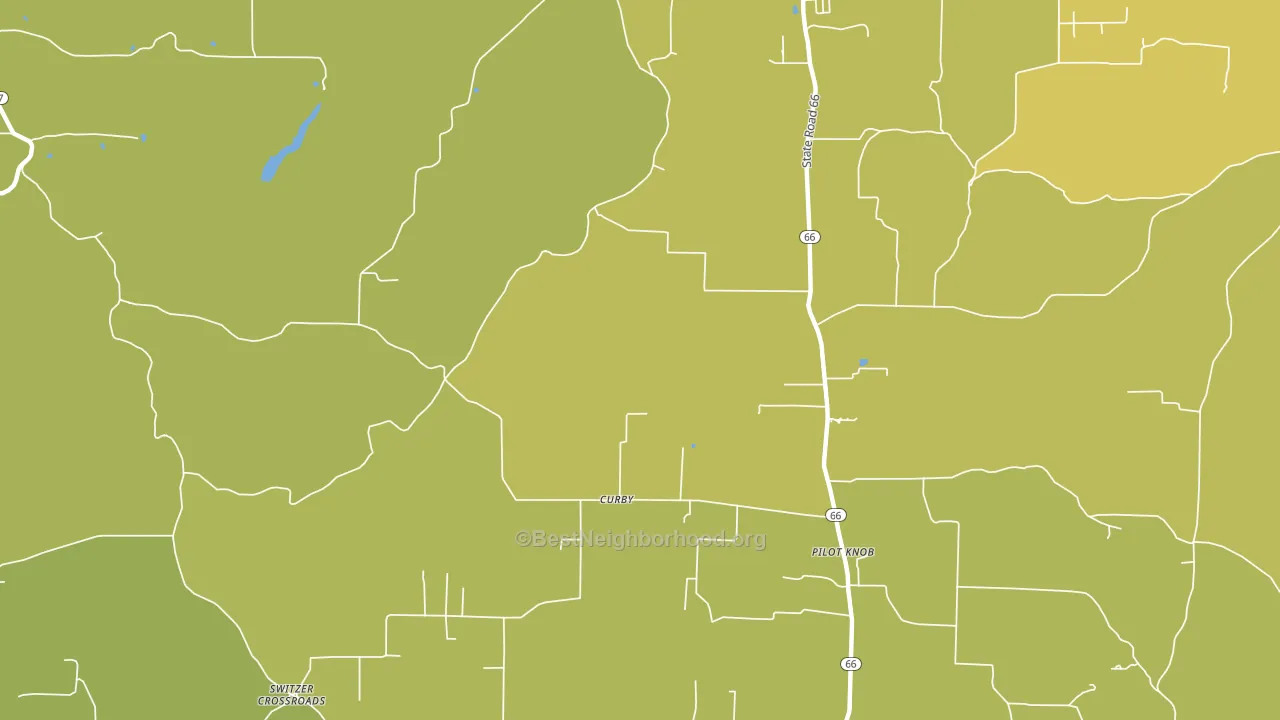Curby, IN block-group voter-turnout map