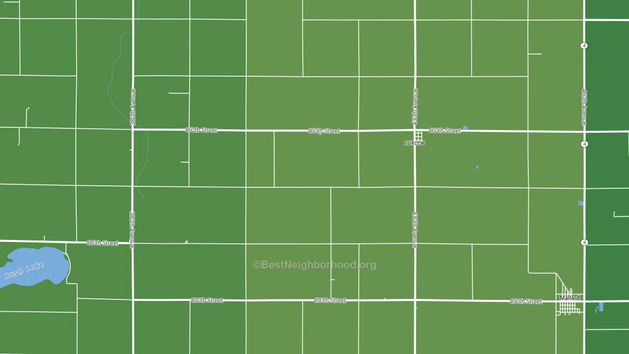 Curlew, IA block-group voter-turnout map