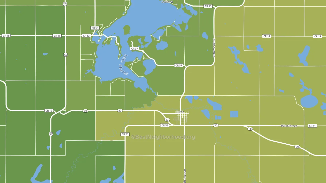 Currie, MN block-group voter-turnout map