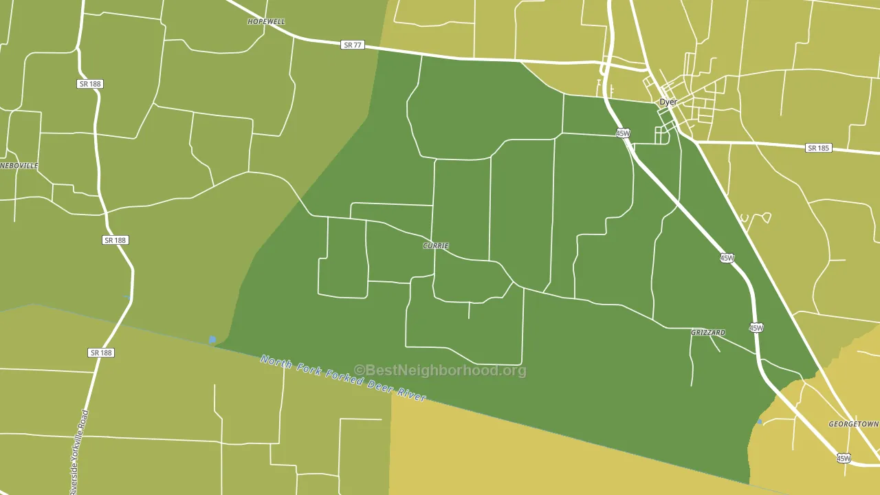 Currie, TN block-group voter-turnout map