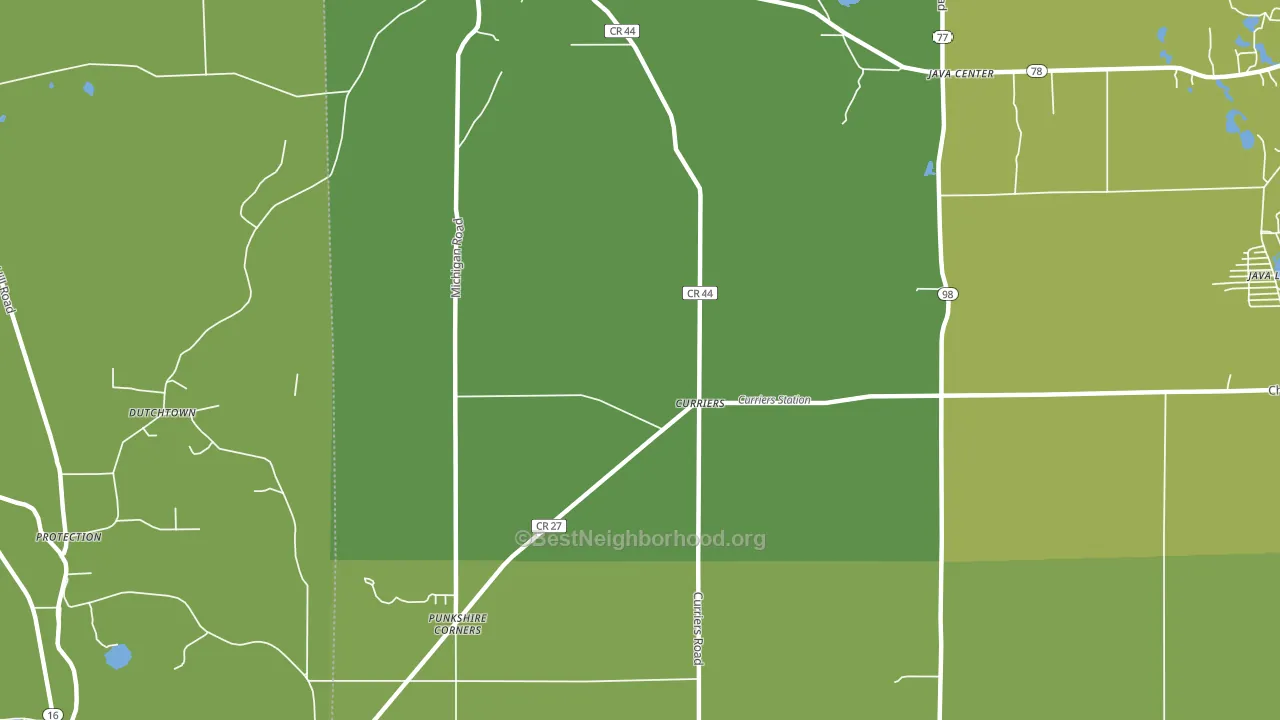 Curriers, NY block-group voter-turnout map