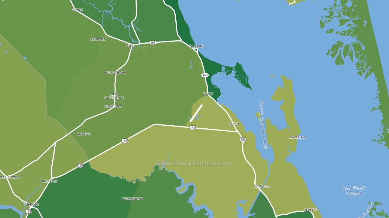 Currituck County, NC block-group voter-turnout map