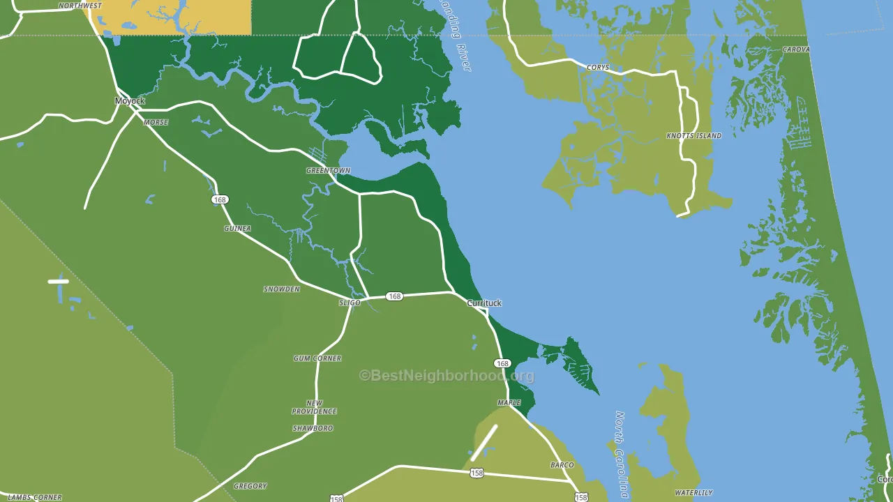 Currituck, NC block-group voter-turnout map