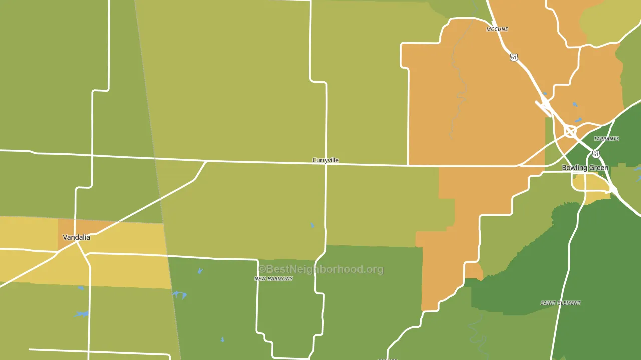 Curryville, MO block-group voter-turnout map