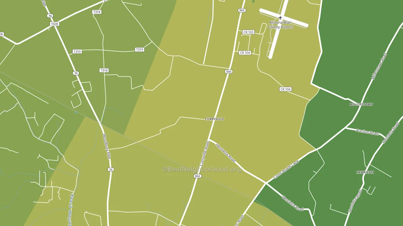 Curryville, PA block-group voter-turnout map