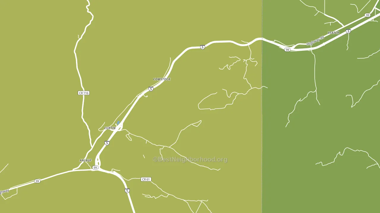 Curtin, OR block-group voter-turnout map