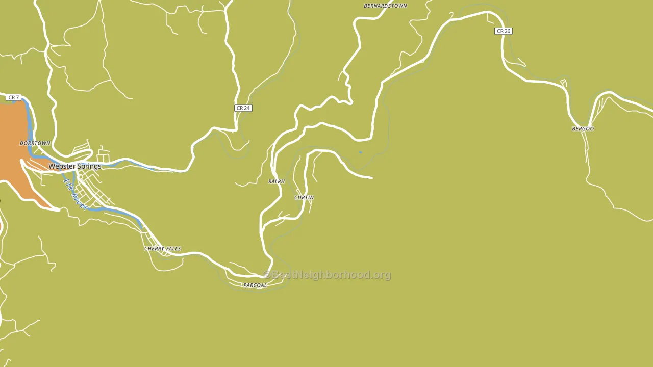 Curtin, WV block-group voter-turnout map