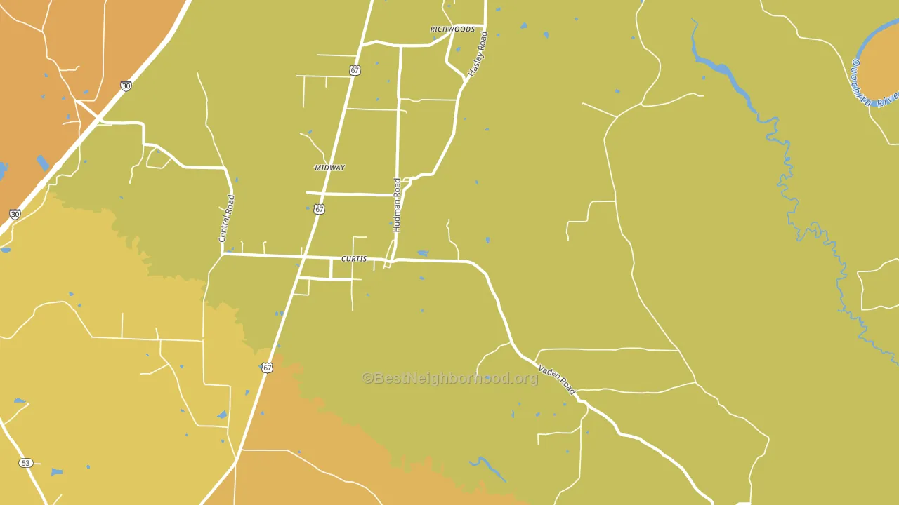 Curtis, AR block-group voter-turnout map