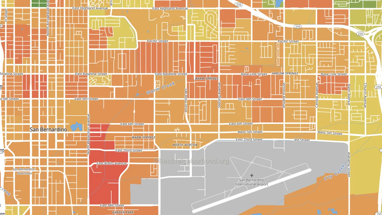 Curtis, Highland, CA block-group voter-turnout map