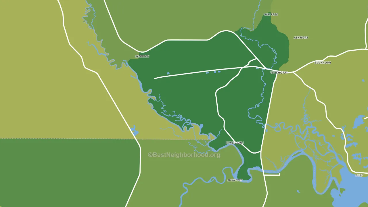 Curtis Mill, FL block-group voter-turnout map