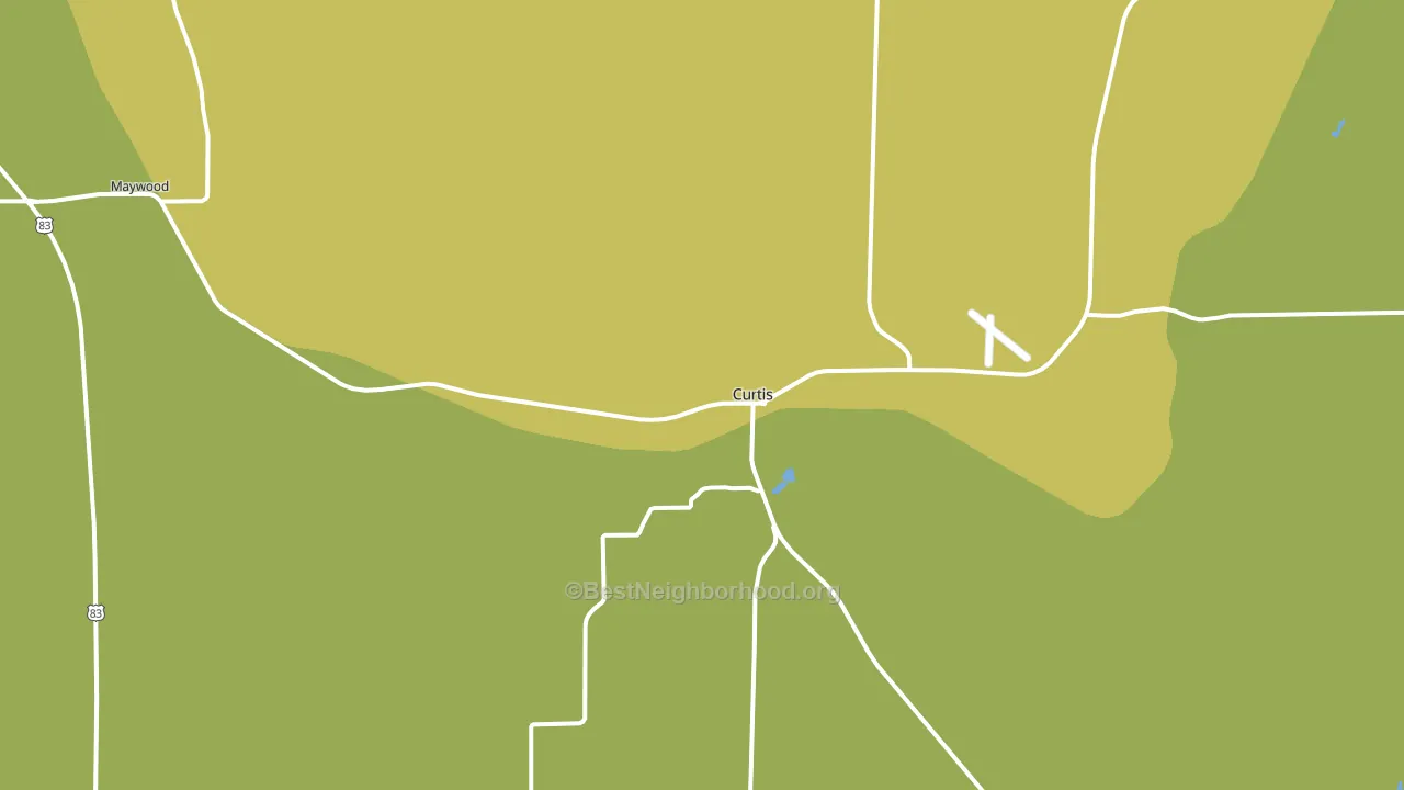 Curtis, NE block-group voter-turnout map