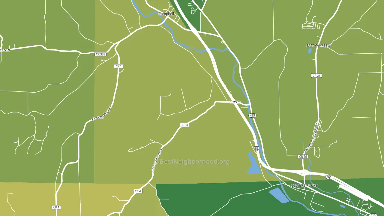 Curtis, NY block-group voter-turnout map