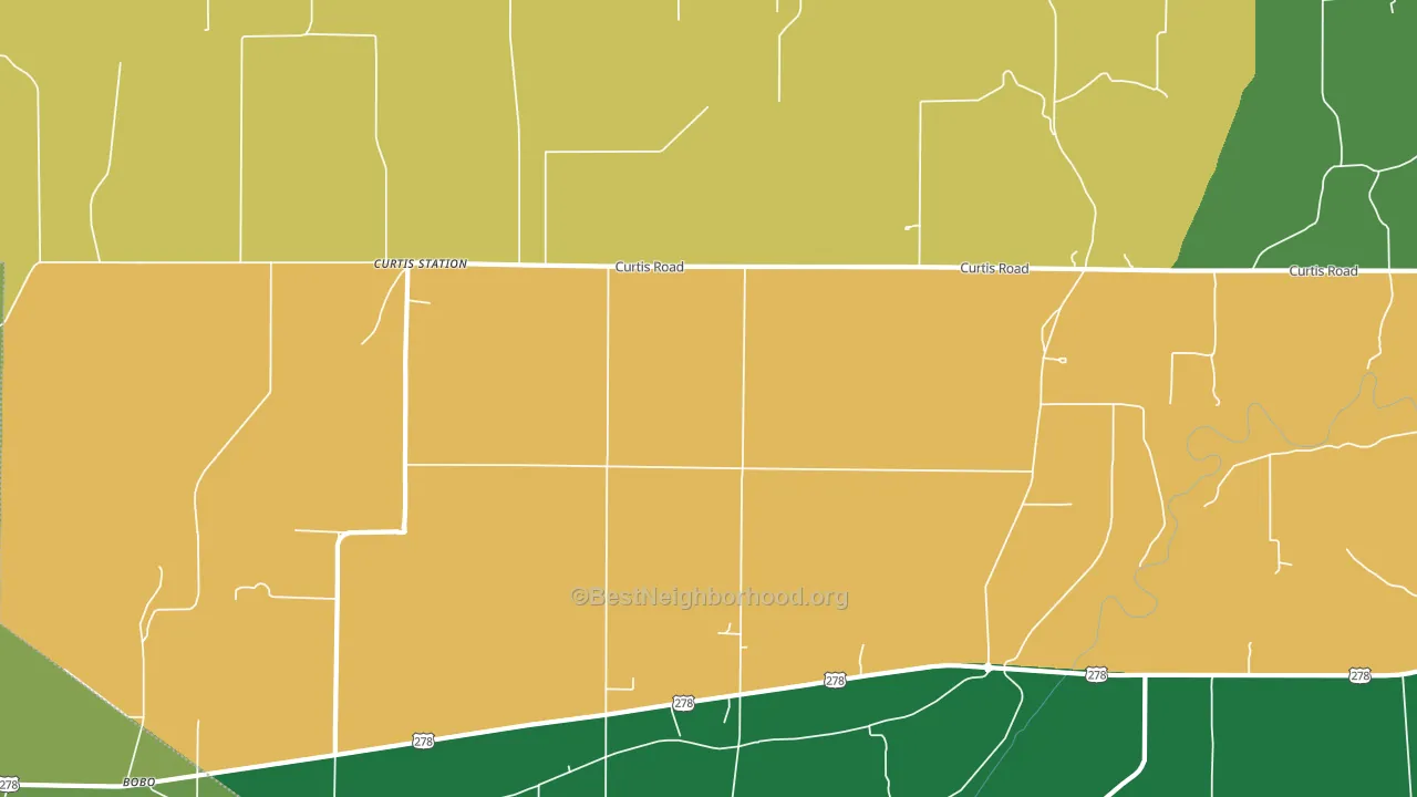 Curtis Station, MS block-group voter-turnout map