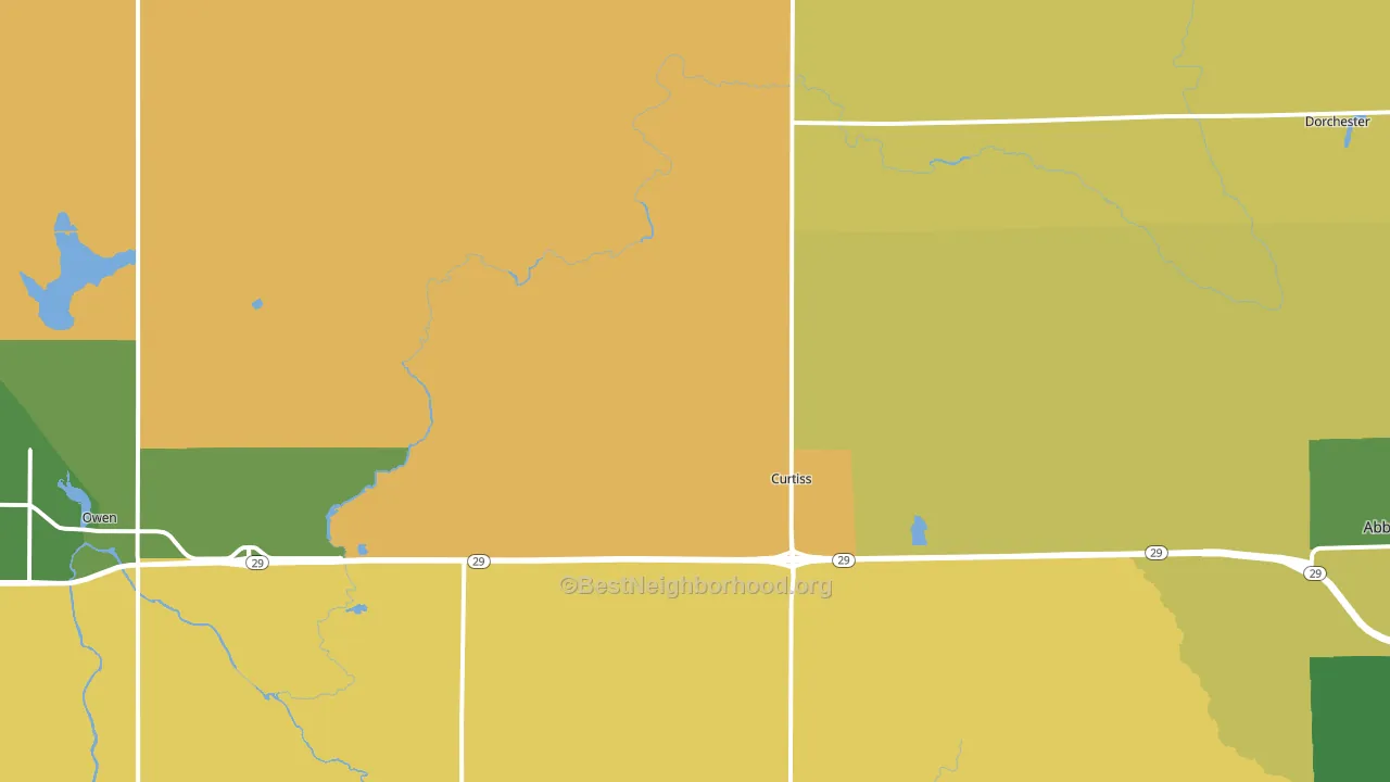 Curtiss, WI block-group voter-turnout map