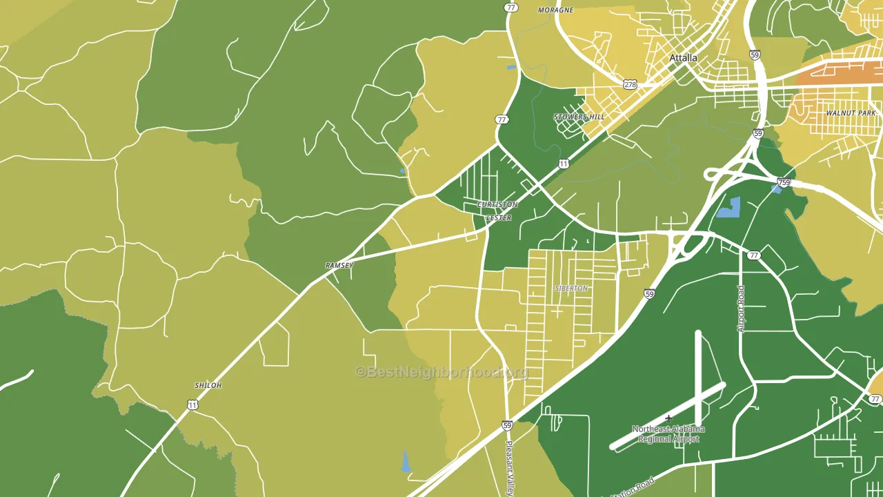 Curtiston, AL block-group voter-turnout map